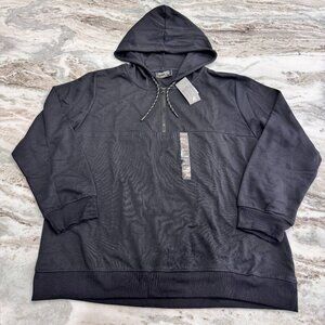 NWT Hollywood The Jean People Men's 1/4 Zip Hoodie Black XXXL